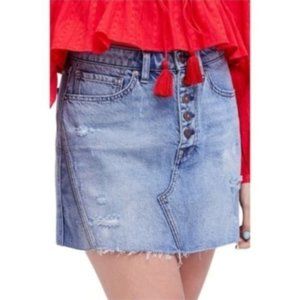 Free People Denim A-Line Skirt, Navy, Size 28
